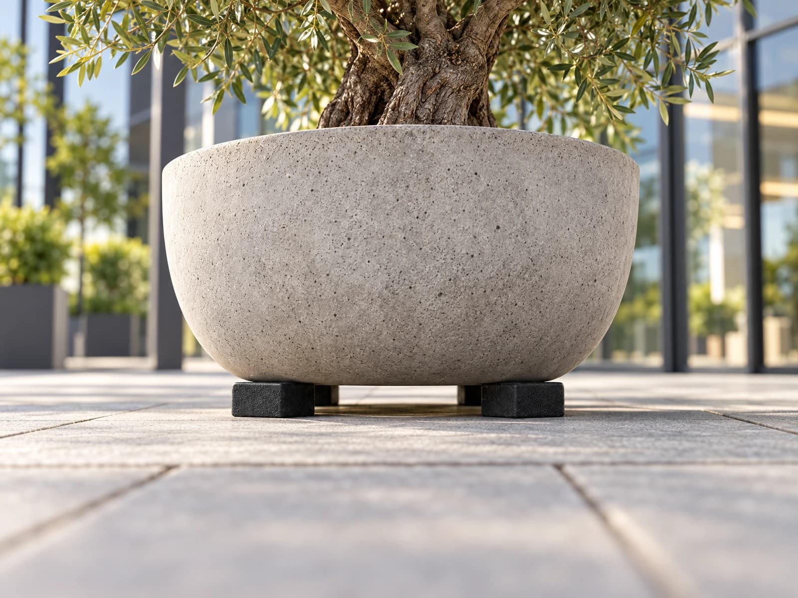 Extra zware professionele plantenbak, verhoogd op Flore Pads X-Hard